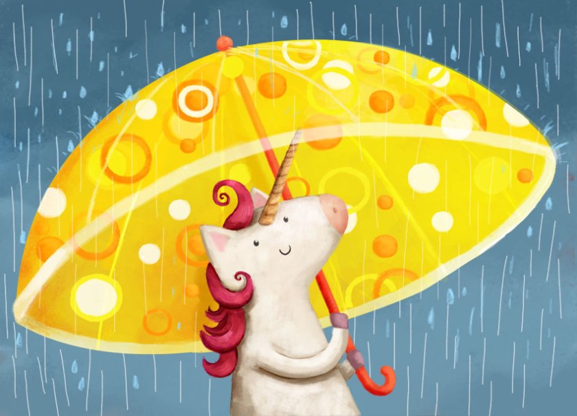 unicorn with mod umbrella 